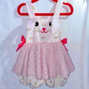 Baby girl 18mo Be Girl Clothing Handmade Floppy Ear Bunny Bubble Romper NWOT